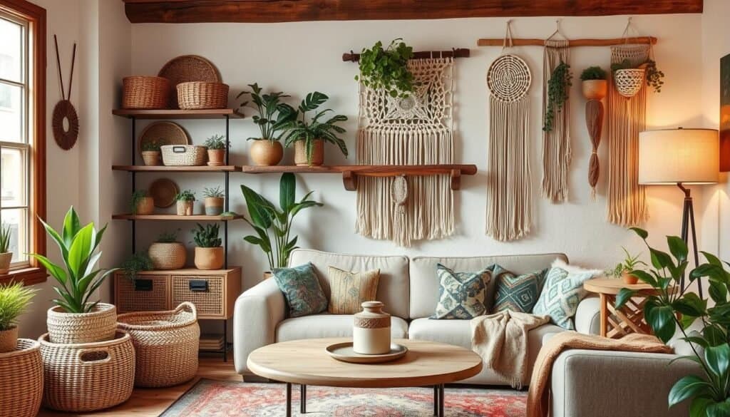 Boho Living Room Storage Solutions