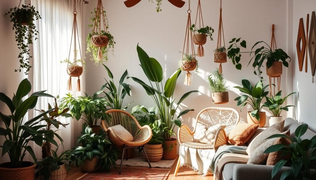 Boho Plant Styling in Home Interior