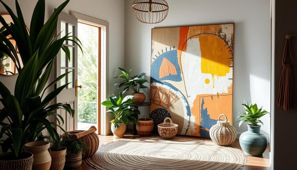 Boho Statement Art Entryway Design