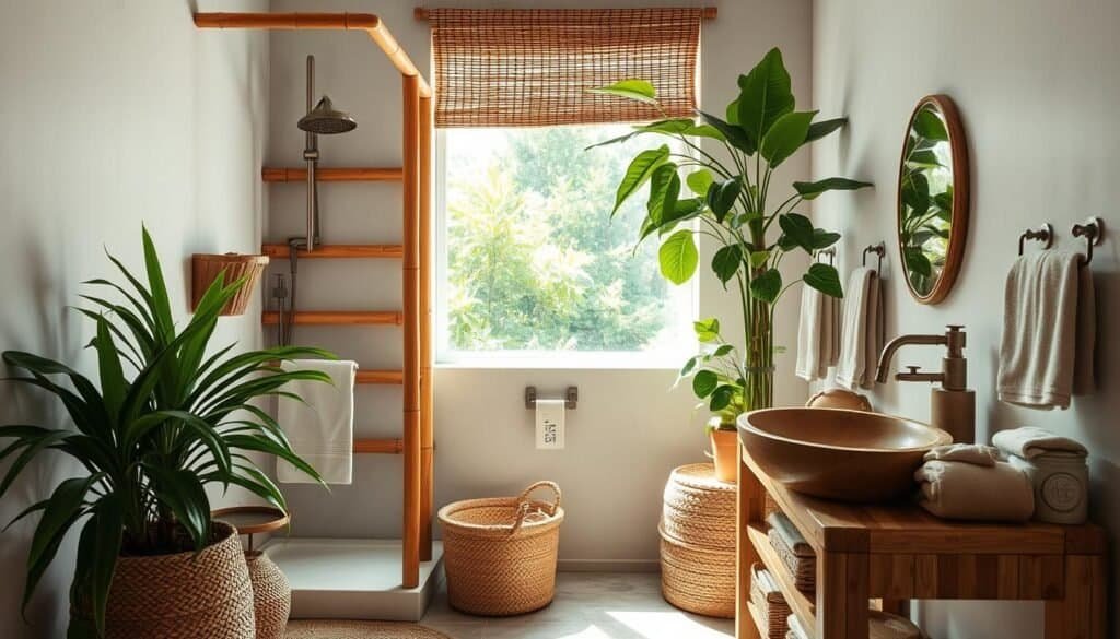 Natural Materials in Boho Bathroom Design