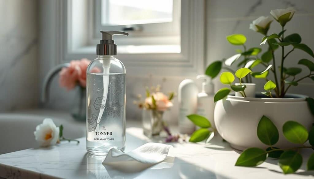 Korean Skincare Toner Application