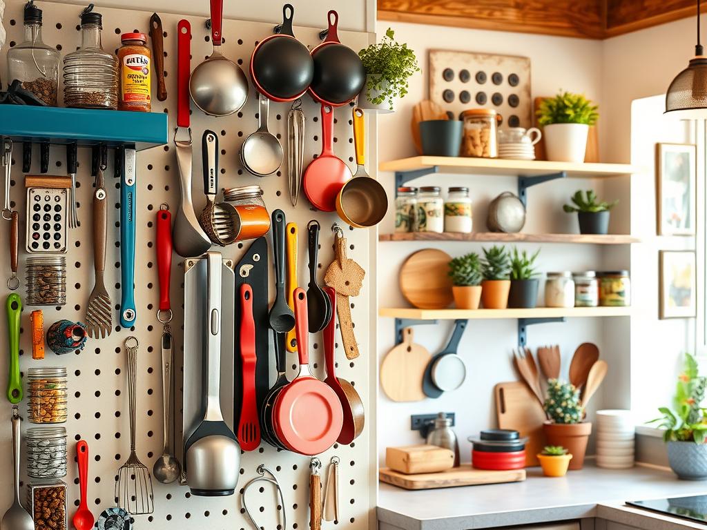7 Small Kitchen Pegboard Organization Hacks
