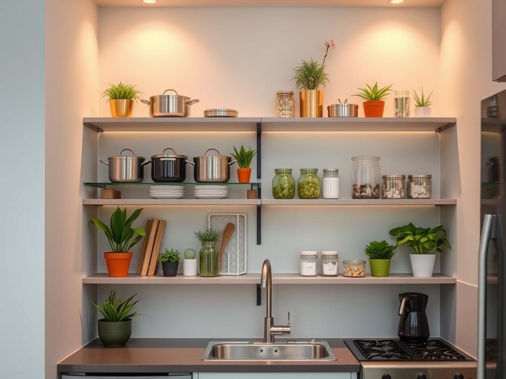 9 Floating Shelf Ideas for Tiny Kitchen Spaces