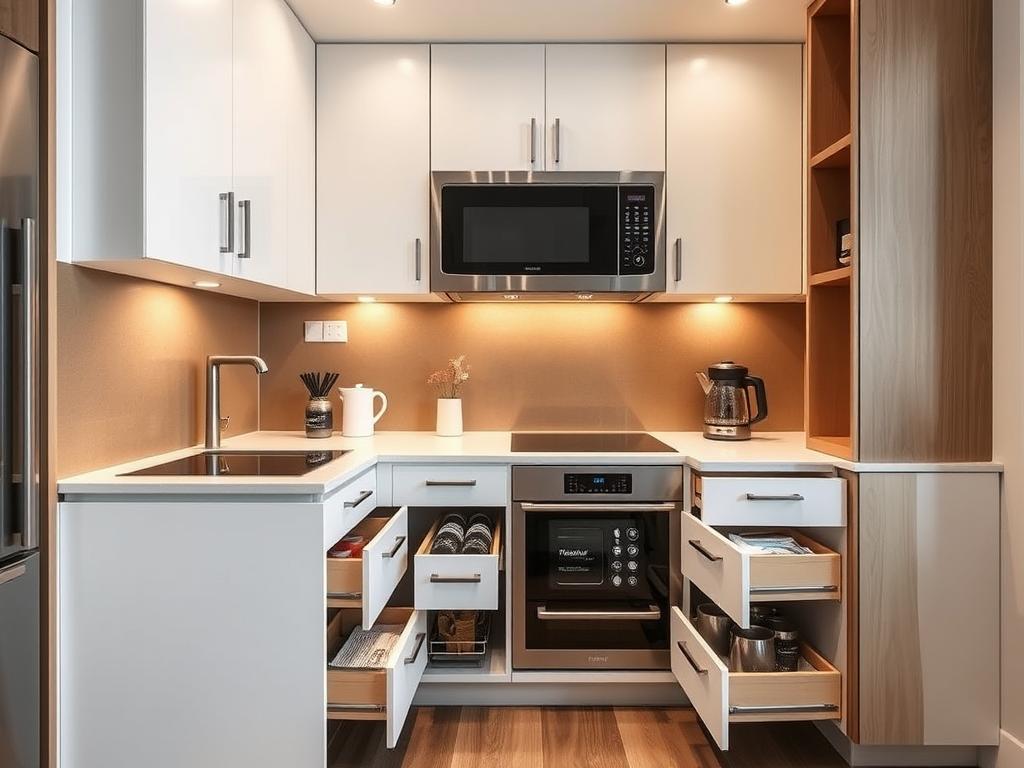 Compact Kitchen Design Storage Solutions