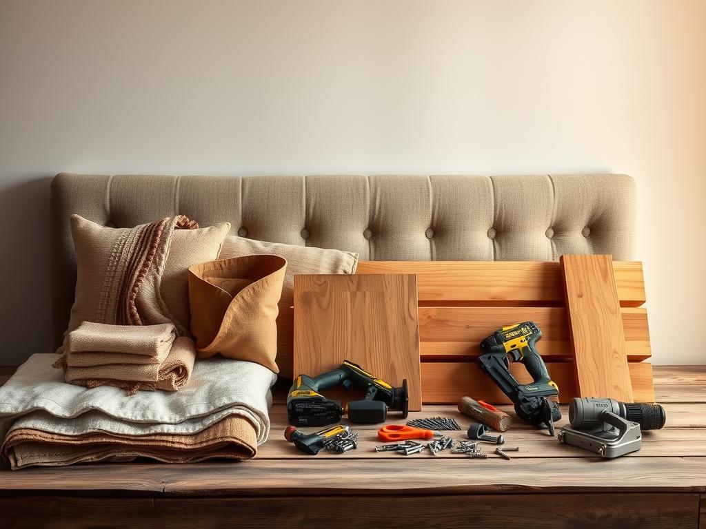 DIY headboard materials and tools