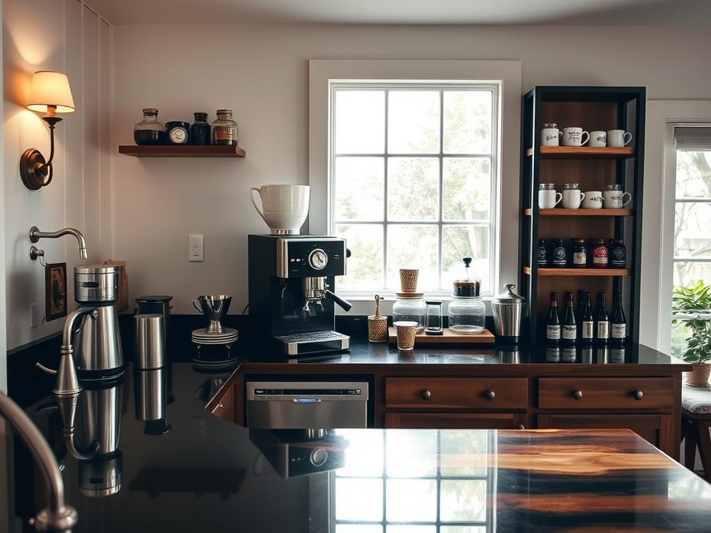 Elegant DIY Coffee Bar Design