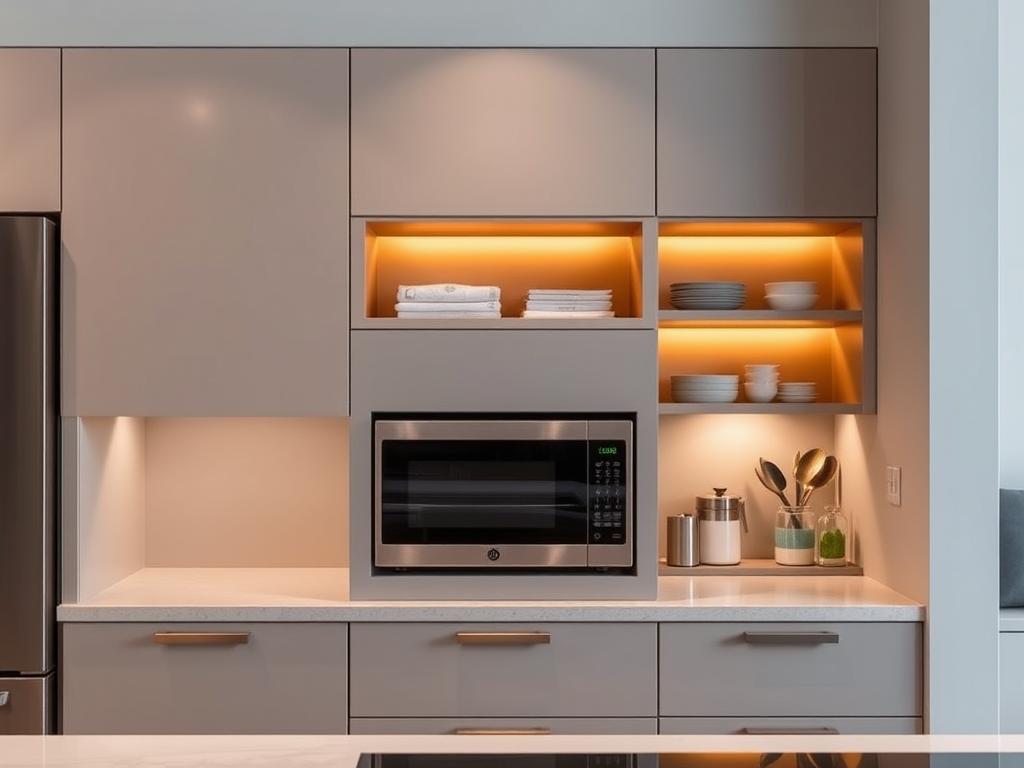 Kitchen Microwave Nook Design