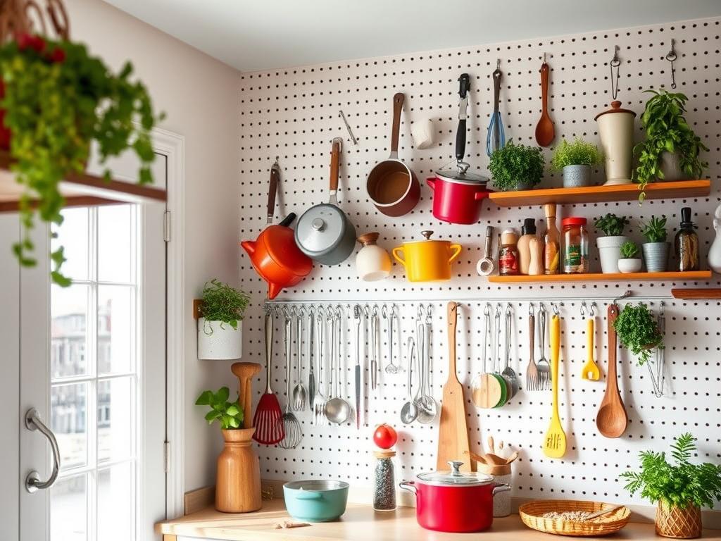 Kitchen Wall Storage Pegboard