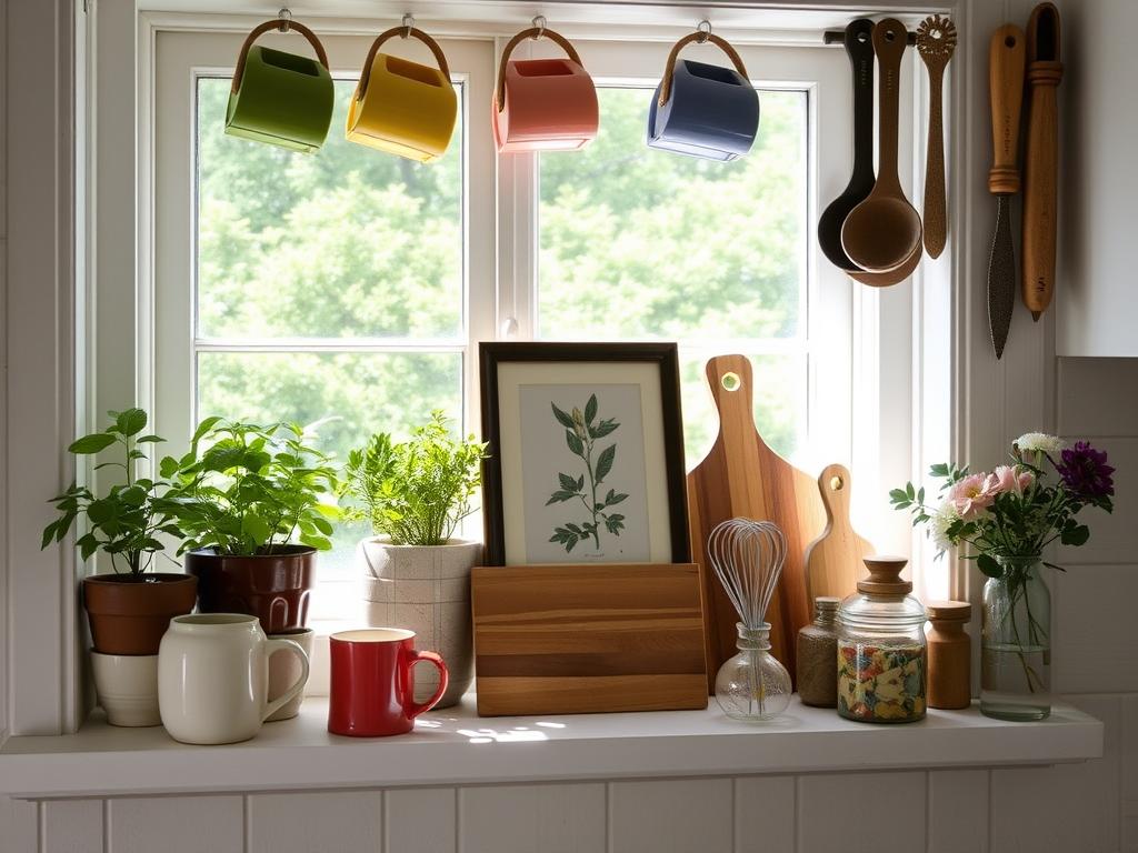 Kitchen Window Shelf Decor