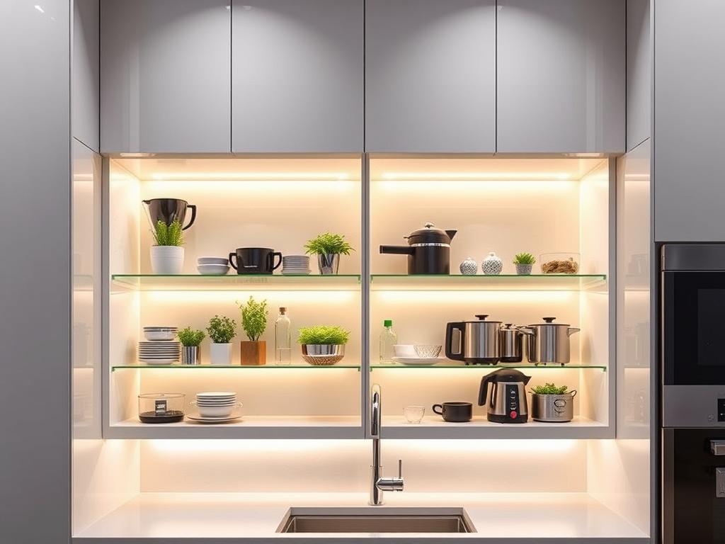 Kitchen under-cabinet lighting and storage solutions