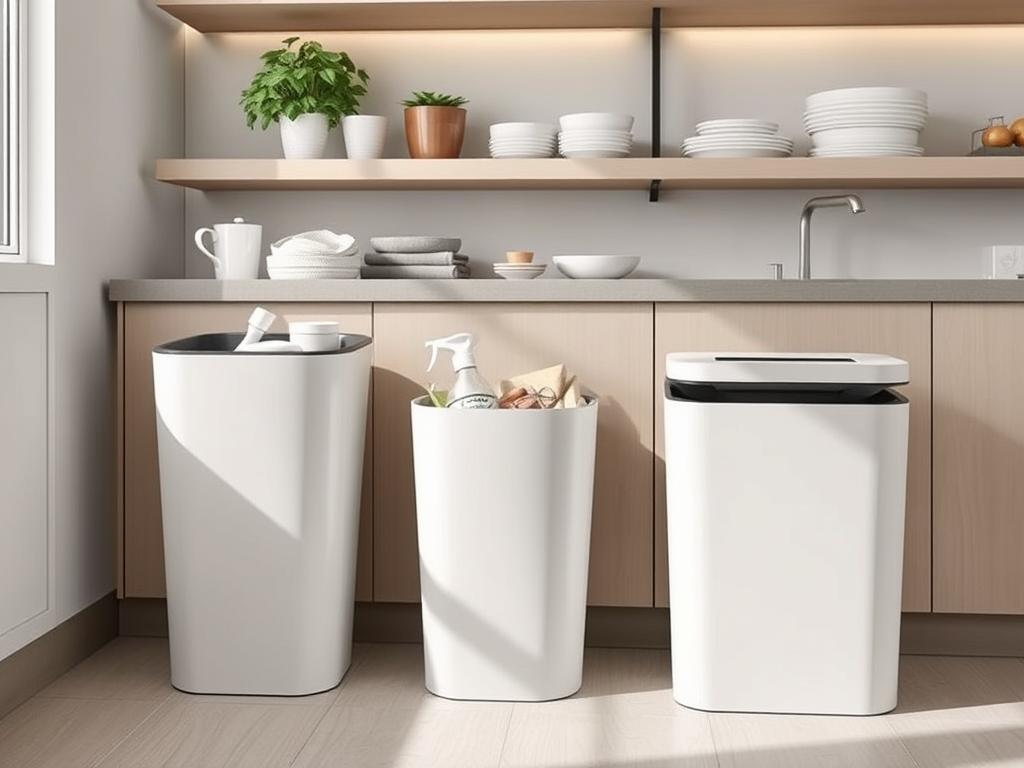 Minimalist Trash and Recycling Containers