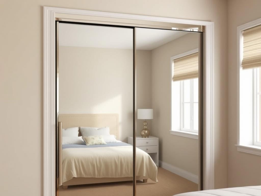 Mirror-finish closet door inspiration