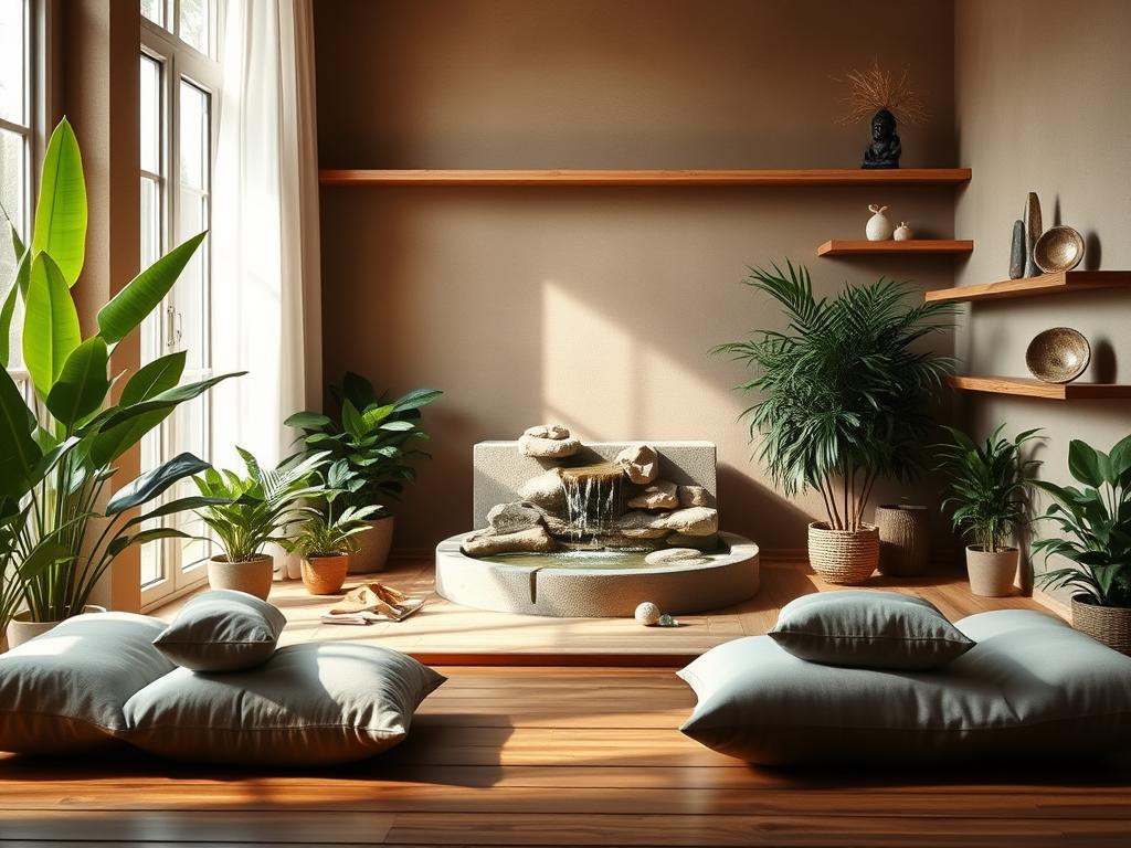 Natural Elements in Meditation Space