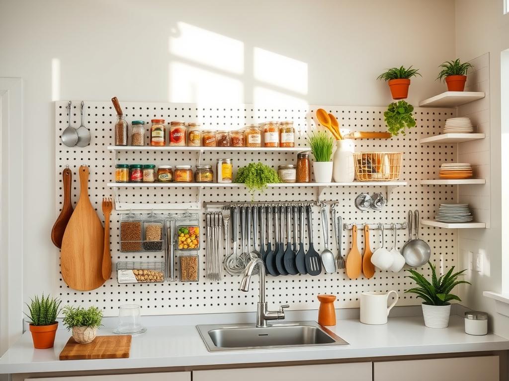 Pegboard Kitchen Organization Placement