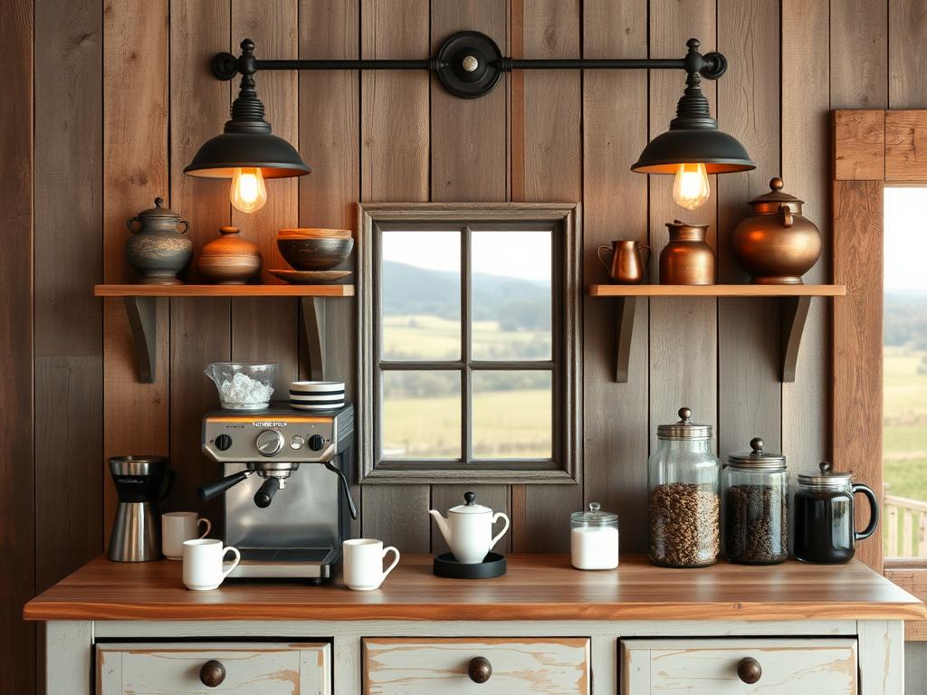 Rustic Farmhouse Coffee Station Design