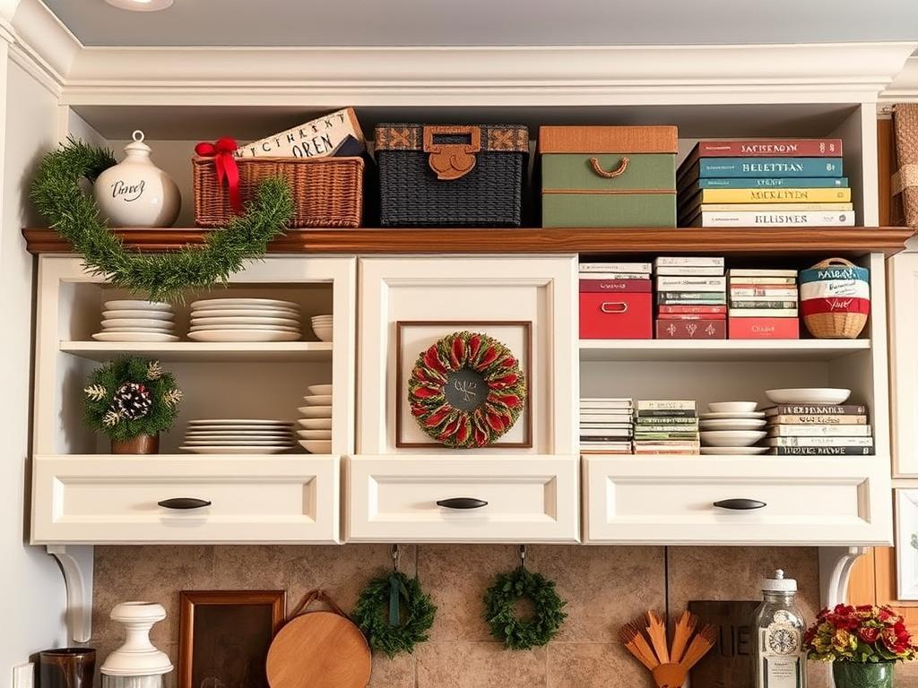 Seasonal Storage Solutions Above Cabinets