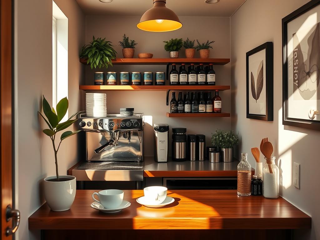 Tiny Coffee Bar Design in Small Space