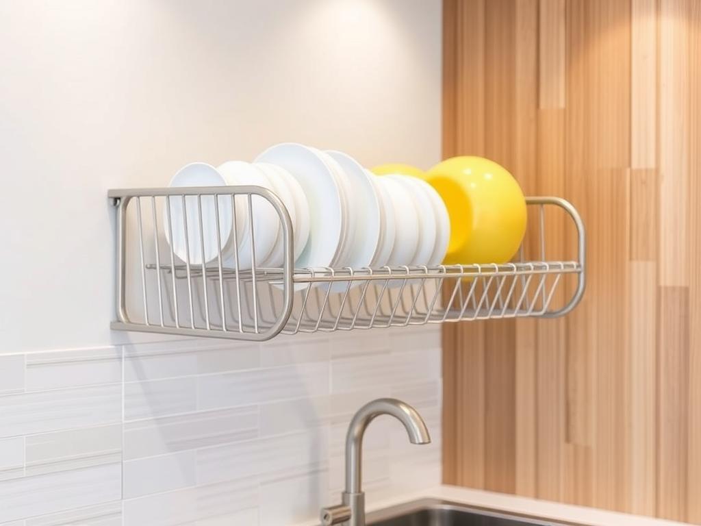 Wall-Mounted Dish Drying Rack Installation
