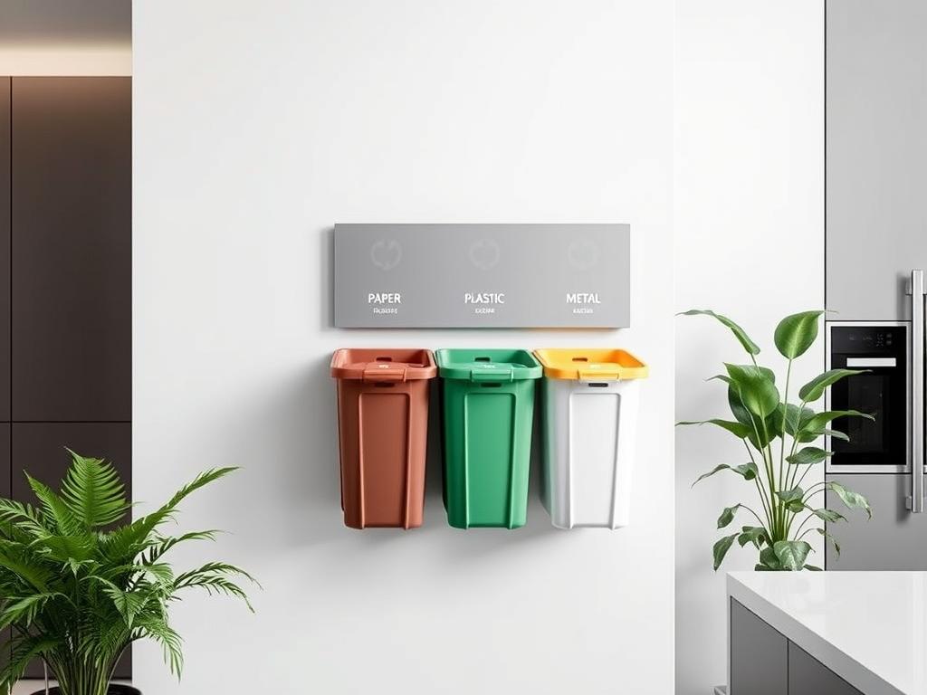Wall-Mounted Recycling Station